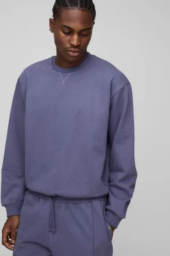 Sweat-shirt Premium Man Script Heavyweight surdimensionné et à la coupe boxy