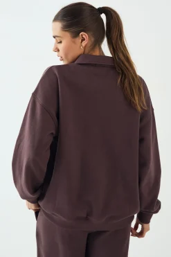 DSGN Studio Sweat-shirt Rugby à Col avec Appliqué en Tissu Éponge<Femme Sweats À Capuche Et Sweatshirts|Dsgn Studio