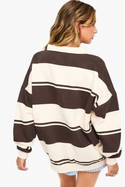 boohoo Sweat-shirt rugby rayé<Femme Tops D’Automne|Looks De Rentrée