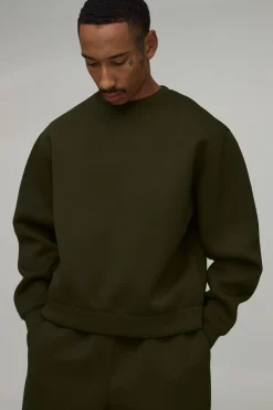 Sweat-shirt Scuba Col Rond Ample Coupe Oversize