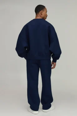 boohooMAN Sweatshirt Scuba Oversize Col Rond Manches Chauve-souris<Homme Sweats À Capuche Et Sweatshirts|Sweats À Capuche Et Sweats
