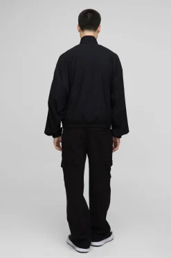 boohooMAN Sweat-shirt Surdimensionné Boxy à Manches Bouffantes avec Fermeture Éclair et Col Cheminée<Homme Sweats À Capuche Et Sweatshirts|Sweats À Capuche Et Sweats