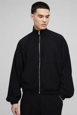 boohooMAN Sweat-shirt Surdimensionné Boxy à Manches Bouffantes avec Fermeture Éclair et Col Cheminée<Homme Sweats À Capuche Et Sweatshirts|Sweats À Capuche Et Sweats