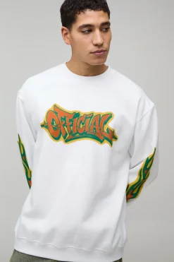 Sweatshirt Surdimensionné à Imprimé Graffiti