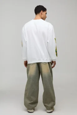 Sweatshirt Surdimensionné à Imprimé Graffiti