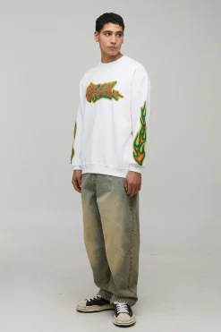 Sweatshirt Surdimensionné à Imprimé Graffiti