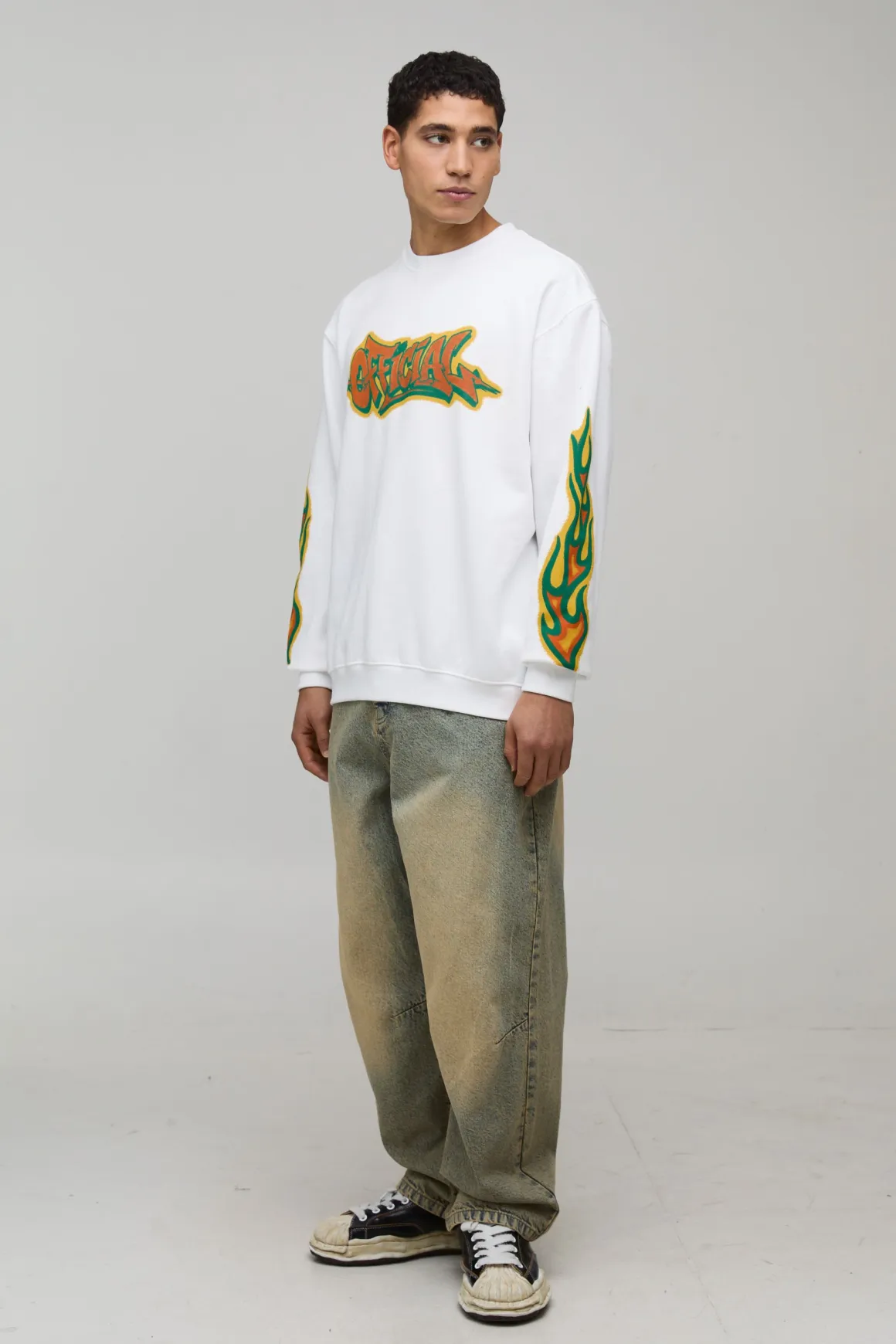 Sweatshirt Surdimensionné à Imprimé Graffiti