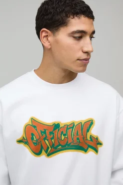 Sweatshirt Surdimensionné à Imprimé Graffiti