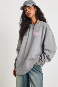 boohoo Sweat-shirt surdimensionné à impression puff Wellness Club<Femme Sweats À Capuche Et Sweats|Athleisure