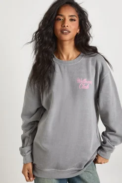 boohoo Sweat-shirt surdimensionné à impression puff Wellness Club<Femme Sweats À Capuche Et Sweats|Athleisure