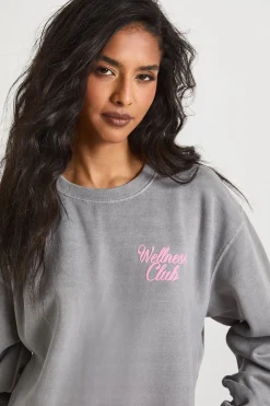 boohoo Sweat-shirt surdimensionné à impression puff Wellness Club<Femme Sweats À Capuche Et Sweats|Athleisure