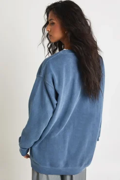 boohoo Sweat-shirt surdimensionné lavé à motif Chicago<Femme Sweats À Capuche Et Sweats|Athleisure