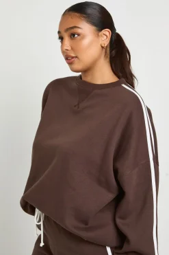 Sweat-shirt surdimensionné à rayure latérale