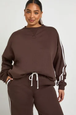 Sweat-shirt surdimensionné à rayure latérale