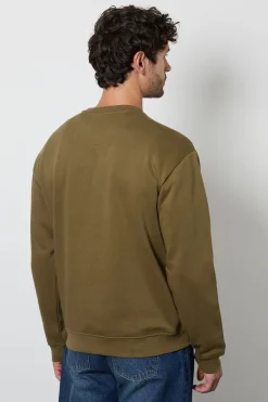 Sweatshirt Vert à Col Rond