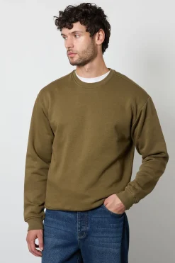 Sweatshirt Vert à Col Rond