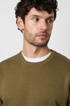 Sweatshirt Vert à Col Rond