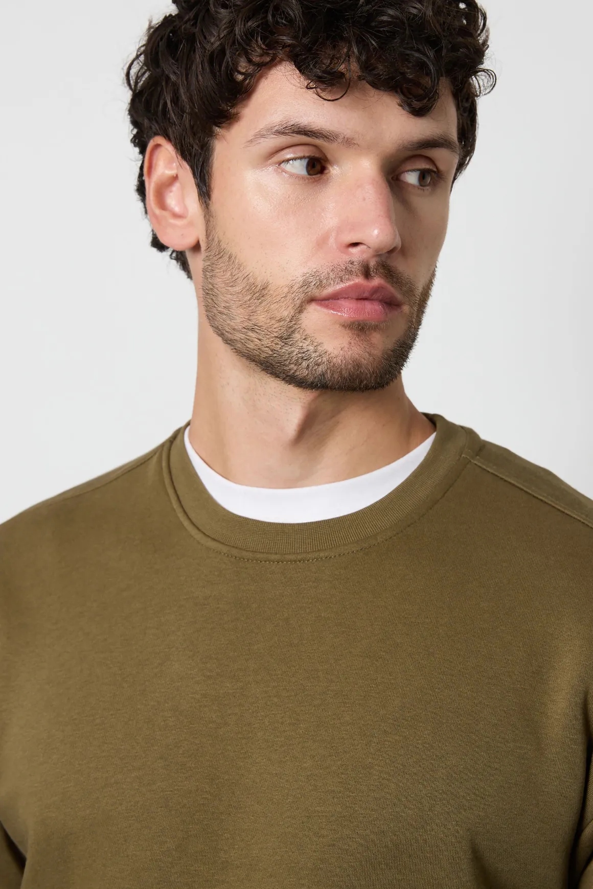 Sweatshirt Vert à Col Rond