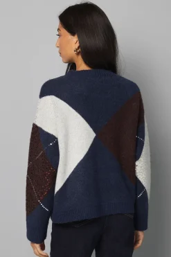 synthétiquell Argyle Oversize Marine