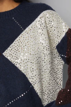 synthétiquell Argyle Oversize Marine