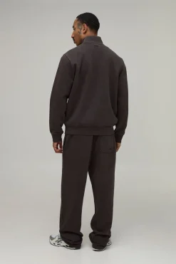 Synthétiquell Col Cheminée Lavé Poids Lourd 480gsm Coupe Regular Avec Zip 1/4
