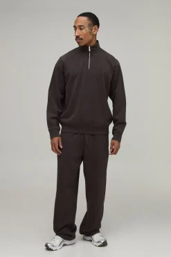 Synthétiquell Col Cheminée Lavé Poids Lourd 480gsm Coupe Regular Avec Zip 1/4
