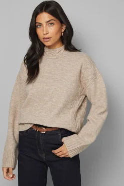 Wallis synthétiquell Col Cheminée à Torsades Placées<Femme Pulls Et Gilets|Toutes Les Mailles