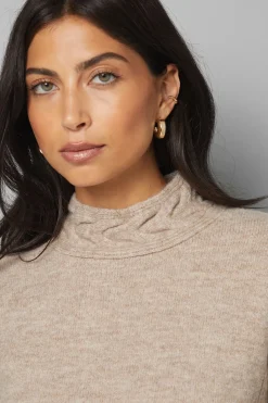 Wallis synthétiquell Col Cheminée à Torsades Placées<Femme Pulls Et Gilets|Toutes Les Mailles