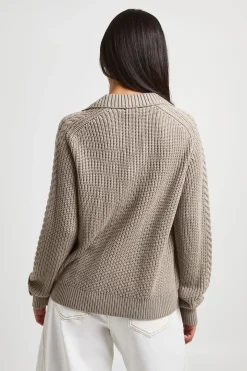 Synthétiquell Col Chemise Encolure En V Maille Épaisse