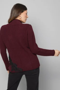 Wallis synthétiquell Col Côtelé avec Détails en Dentelle<Femme Pulls Et Gilets|Toutes Les Mailles