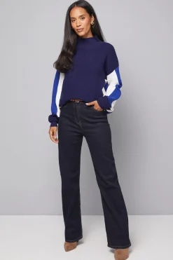 Wallis synthétiquell Col Montant Côtelé à Blocs de Couleur<Femme Pulls Et Gilets|Toutes Les Mailles