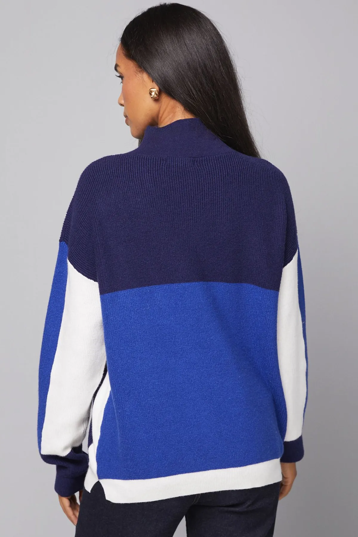 Wallis synthétiquell Col Montant Côtelé à Blocs de Couleur<Femme Pulls Et Gilets|Toutes Les Mailles