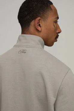 boohooMAN Synthétiquell Col Montant À Fermeture Éclair 1/4 Coupe Regular Poids Lourd<Homme Sweats À Capuche Et Sweatshirts|Sweats À Capuche Et Sweats