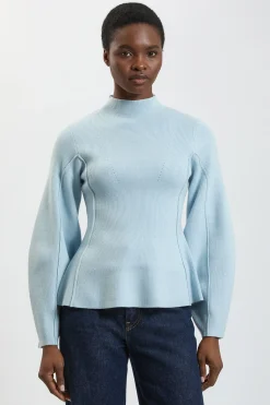 KarenMillen Synthétiquell Col Montant À Manches Arrondies Aspect Laine Tricotée<Femme Pulls Et Gilets|Toutes Les Mailles