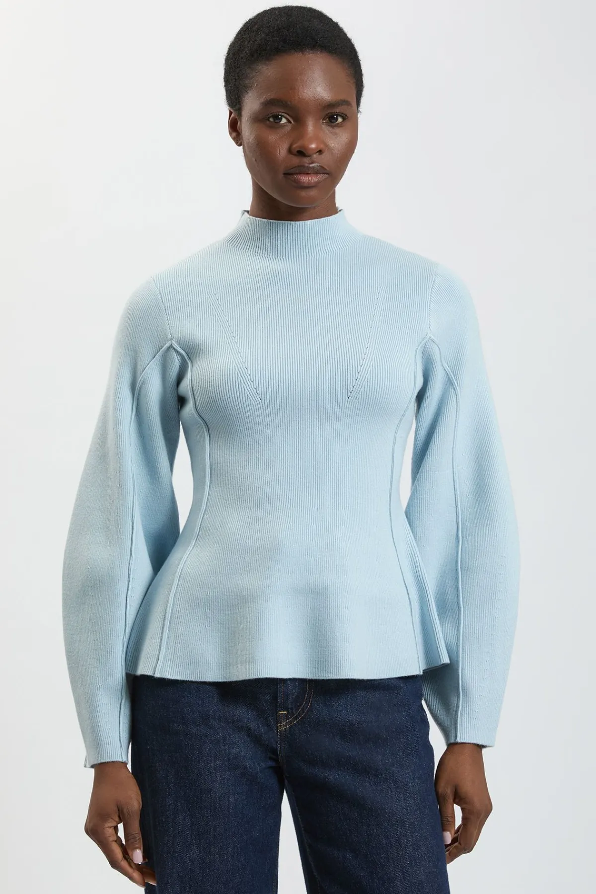 KarenMillen Synthétiquell Col Montant À Manches Arrondies Aspect Laine Tricotée<Femme Pulls Et Gilets|Toutes Les Mailles