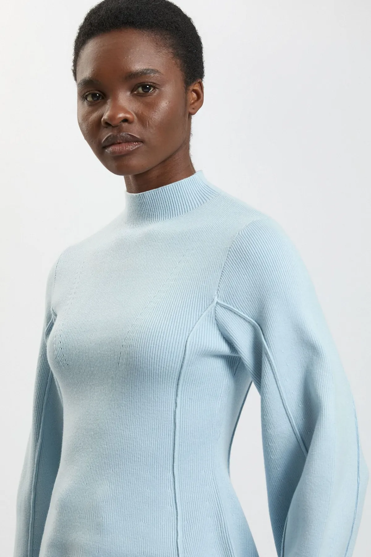 KarenMillen Synthétiquell Col Montant À Manches Arrondies Aspect Laine Tricotée<Femme Pulls Et Gilets|Toutes Les Mailles