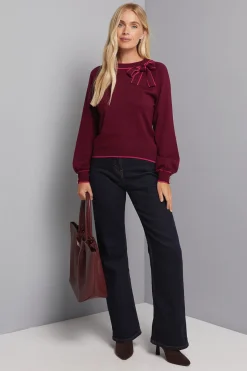 Wallis synthétiquell Col Nœud à Bords Contrastés Petite<Femme Pulls Et Gilets|Toutes Les Mailles