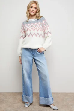 Oasis synthétiquell Col Rond Douillet à Motif Fairisle<Femme Pulls Et Gilets|Toutes Les Mailles