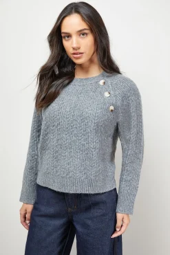 Oasis synthétiquell Col Rond à Détail Boutons Texturé<Femme Pulls Et Gilets|Toutes Les Mailles