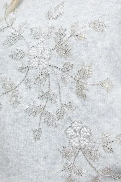 Oasis synthétiquell Col Rond à Détails Floraux et Épaules Côtelées<Femme Pulls Et Gilets|Toutes Les Mailles