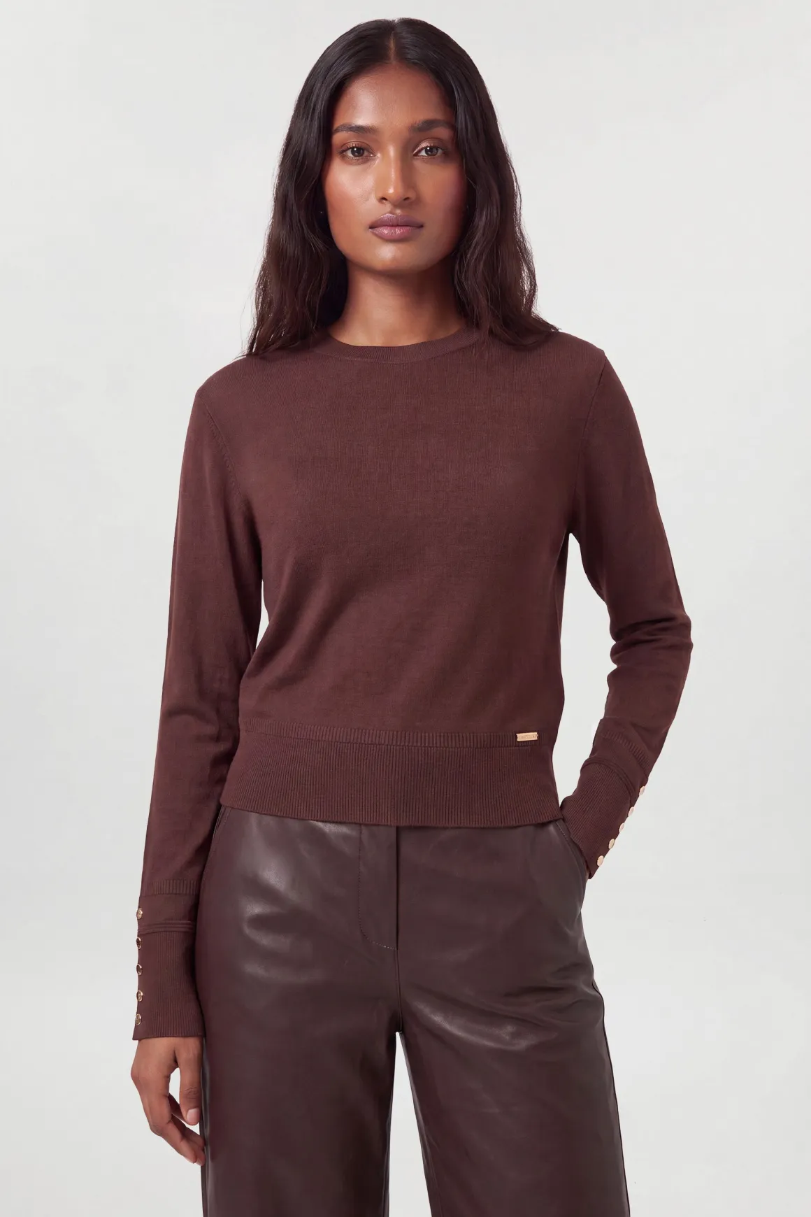 Synthétiquell Col Rond À Manches Longues Tricoté En Mélange De Viscose Forever