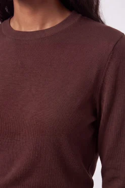 Synthétiquell Col Rond À Manches Longues Tricoté En Mélange De Viscose Forever