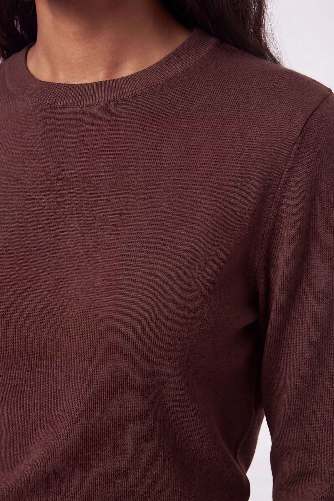 Synthétiquell Col Rond À Manches Longues Tricoté En Mélange De Viscose Forever