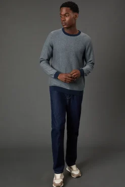 Burton synthétiquell Col Rond Marine Semi-Uni<Homme Maille|Mailles