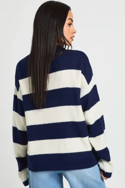 boohoo Synthétiquell Col Rond Rayé en Maille Douce<Femme Pulls Et Gilets|Toutes Les Mailles
