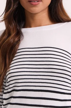 Dorothy Perkins synthétiquell Col Rond à Rayures avec Poignets Boutonnés Petite Taille<Femme Pulls Et Gilets|Toutes Les Mailles