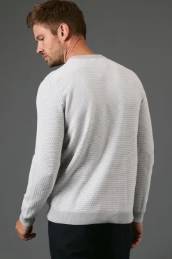 synthétiquell Col Rond Texturé Gris Clair
