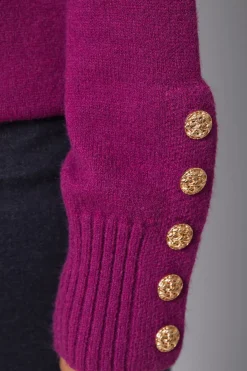 Wallis synthétiquell à Col Roulé avec Panneaux Côtelés et Boutons aux Manches<Femme Pulls Et Gilets|Toutes Les Mailles