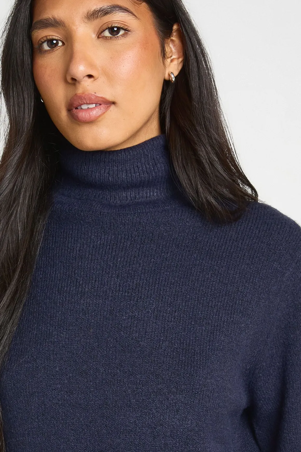 Synthétiquell Col Roulé En Maille Pour Grande Taille