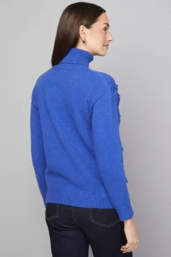 Wallis synthétiquell Col Roulé à Franges Motif Losange<Femme Pulls Et Gilets|Toutes Les Mailles